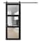 Sartodoors Sturdy Barn Door Frosted Glass, Lucia 2555 Matte Black, 6.6FT Rail Hangers Heavy Hardware Set, So LUCIA2555BD-B-BLK-28 - alternate 1