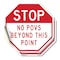 Signmission Stop No POVS Beyond This Point, 6 inch X 6 inch, Vinyl Decal, 2PK OC-D-2PACK-6-262 - alternate 1