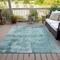 Homeroots 3' X 5' Teal Blue And Ivory Abstract Washable Indoor Outdoor Area Rug 602749 - alternate 2