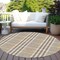 Homeroots 8' Brown And Beige Round Plaid Washable Indoor Outdoor Area Rug 601466 - alternate 3