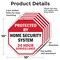 Signmission Protected By Home Security System 2, 10 inch X 10 inch, Aluminum Metal Signs, 5PK OC-A-5Pack-10-3 - alternate 3