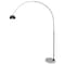Leisuremod Arco Arched Floor Lamp 75.6in Height with White Round Marble Base and Metal Dome Lamp Shade, Black ALWH-BL-13BL - alternate 1