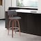 Armen Living Pico 30in Swivel Walnut Wood Bar Stool in Gray Faux Leather with Chrome LCPIBAWAGRY30 - alternate 2