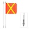 Safetywhips Warning Whip Heavy Duty Whip with Flag, White Whip, Orange Flag, Yellow Reflective X, 96 Length SW08QDNP2-X - alternate 1