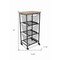 Homeroots 32in Black And Natural Metal And Wood Basket Storage Rolling Cabinet 488861 - alternate 2