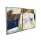 Homeroots Set Of Two Mod Abstract Blue And Ivory Gold Floater Frame Painting Wall Art, 2PK 548992 - alternate 2
