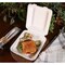 Kitch 24/7 Disposables White Compostable Molded Fiber Hinged Container, 8 x 8 inch, 200PK KC-8X8HC-NPAW - alternate 1