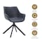 Leisuremod Markley Swivel Leather Dining Arm Chair with Iron Legs, 4PK ESCBL-26-BL4 - alternate 3