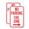 Signmission No Parking Fire Zone with Right Arrow, 18'' X 24'' 2 Signs, Heavy Gauge Aluminum, 2PK A-1824-2PACK-23617 - alternate 1