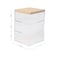 Martha Stewart Brody Clear Plastic Storage Organizer Bins W/Light Natural Paulownia Wood Lid, Small, 3.75x3in, 3PK BE-PB4517-3WD-CL-NT-MS - alternate 2