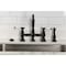 Kingston Brass Bridge Kitchen Faucet with Brass Sprayer, Matte Black KS3270BPLBS - alternate 2