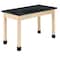 Diversified Spaces Plain Apron Table, Maple, Maple Wood Frame, 48 in W, Black/Maple P7106M30N - alternate 1
