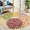 Homeroots 4' Red Green Orange Yellow And Ivory Round Floral Indoor Outdoor Area Rug 546646 - alternate 3