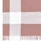 Homeroots 50" X 60" Pink Woven Cotton Checkered Throw Blanket with Fringe 516571 - alternate 2