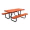 Leisure Craft 6' Standard Picnic Table, Perforated Metal, Portable, Orange T6XPP-PERF-ORANGE - alternate 1