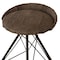 Homeroots 25" Brown and Black Leather and Iron Low Back Counter Height Swivel Bar Chair 527556 - alternate 2