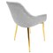 Leisuremod Markley Modern Leather Dining Arm Chair With Gold Metal Legs, Light Grey ECG26LGR - alternate 2
