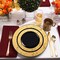 Smarty Had A Party 7.5" Black with Gold Marble Rim Disposable Plastic Appetizer/Salad Plates (120 Plates), 120PK 877BG-CASE - alternate 2