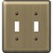Amerelle 2-Gang Stamped Steel Toggle Switch Wall Plate Brushed Brass 154TT - alternate 1