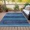Homeroots 3' X 5' Teal Blue Aqua And Navy Blue Striped Washable Indoor Outdoor Area Rug 631221 - alternate 4