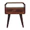 Homeroots 22" Brown Solid Wood Oval One Drawer Nightstand 651838 - alternate 3