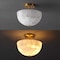 Jonathan Y Celine 11.88" 2-Light Modern Contemporary Alabaster/Iron Inverted Dome LED Semi Flush Mount, White Ma JYL1205A - alternate 2