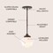 Jonathan Y Kurtz 7.25" Adjustable Drop Metal/Glass LED Pendant, Oil Rubbed Bronze JYL3516C - alternate 3