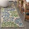Jonathan Y Zinnia Modern Floral Textured Weave Navy/Green 2 ft. x 14 ft. Indoor/Outdoor Runner Rug SMB110B-214 - alternate 1