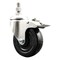 Service Caster 4 Inch 316SS Hard Rubber Swivel 3/8 Inch Threaded Stem Caster Total Lock Brake SCC-SS316TSTTL20S414-HRS-381615 - alternate 1