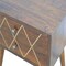 Homeroots 22" Chestnut Solid Wood Geometric Brass Inlay Two Drawer Nightstand 651558 - alternate 6