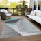 Homeroots 9' X 12' Teal Blue Aqua And Charcoal Abstract Washable Indoor Outdoor Area Rug 582894 - alternate 2