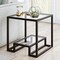 Homeroots 22" Black And Clear Glass And Steel Square End Table With Shelf 544206 - alternate 2