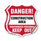 Signmission Construction Area Shield Sign Danger! Un, 12 inch X 12 inch, Vinyl Decal, 2PK SHI-D-2PACK-12-373 - alternate 1