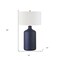 Homeroots 29" Navy Blue Ceramic Table Lamp With White Drum Shade 524284 - alternate 3