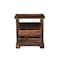 Homeroots 27" Dark Brown Solid Wood Two Drawer Nightstand 521189 - alternate 2