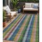Homeroots 5' X 8' Navy Blue Pink And Sage Plaid Washable Indoor Outdoor Area Rug 613976 - alternate 1
