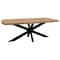 Homeroots 82" Natural And Black Solid Wood And Iron Pedestal Base Dining Table 563914 - alternate 2