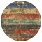 Homeroots 8' Fern Green Black And Terra Cotta Round Striped Washable Indoor Outdoor Area Rug 605981 - alternate 3