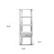 Homeroots 71" Light Gray Stainless Steel and Wood Three Tier Etagere Bookcase with A Drawer 544735 - alternate 2