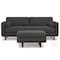 Homeroots 89" Gray Fabric Sofa With Ottoman With Brown Legs 641058 - alternate 2