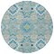 Homeroots 8' Teal Blue Green And Ivory Round Oriental Washable Indoor Outdoor Area Rug 597712 - alternate 2