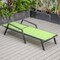 Leisuremod Marlin Patio Chaise Lounge Chair with Armrests in Black Aluminum Frame, Green MLABL-77G - alternate 2
