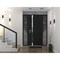 Vdomdoors Steel Door Cynex 6777 Black 2 Sidelight Exterior Windows Stainless Inserts Single Modern Painted-W1 CYNEX6777EXD-BLK-W12+36+12 x H80-Left-hand Inswing - alternate 2