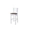 Bfm Seating Lima Ladder Back Barstool - Vintage Walnut Relic Seat - Steel Frame - Silver Mist Finish 2160BVWR-SM - alternate 1