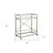 Homeroots Nickel Steel And Glass Rolling Bar Cart 530452 - alternate 2