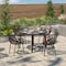 Leisuremod Devon Tree Design Glass Top Aluminum Base Indoor Outdoor Dining Table, Brown DT48BR - alternate 1