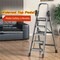 Wrightmaster 4.8 ft. Steel Lightweight Step Ladder, 8 ft. Reach w/Non-Marring Feet 300 lb. Capacity ZoroQHL5BT - alternate 3