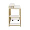 Homeroots 47" Gold Wood and Stainless Steel Computer Desk 723731 - alternate 1