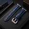 Elegani Alligator-Embossed Leather Band Compatible with Apple Watch 44mm, Blue, Yellow Gold Buckle LAT4-BLU-YGD-44 - alternate 2