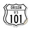 Signmission Oregon Route Marker Shield Sign Us 101, 12 inch X 12 inch, Vinyl Decal, 2PK SHI-D-2PACK-12-427 - alternate 1